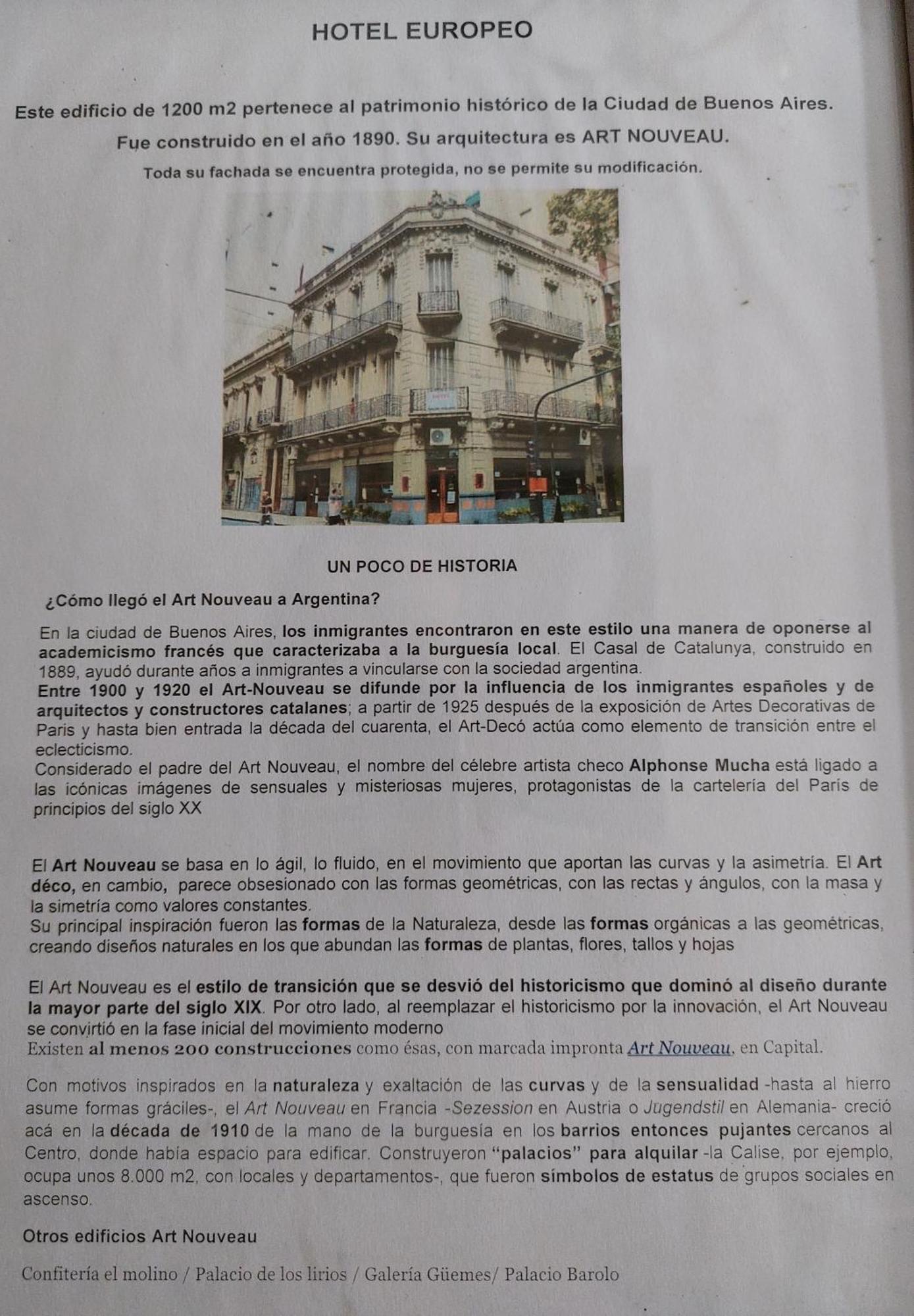 Hotel Europeo Buenos Aires Ngoại thất bức ảnh